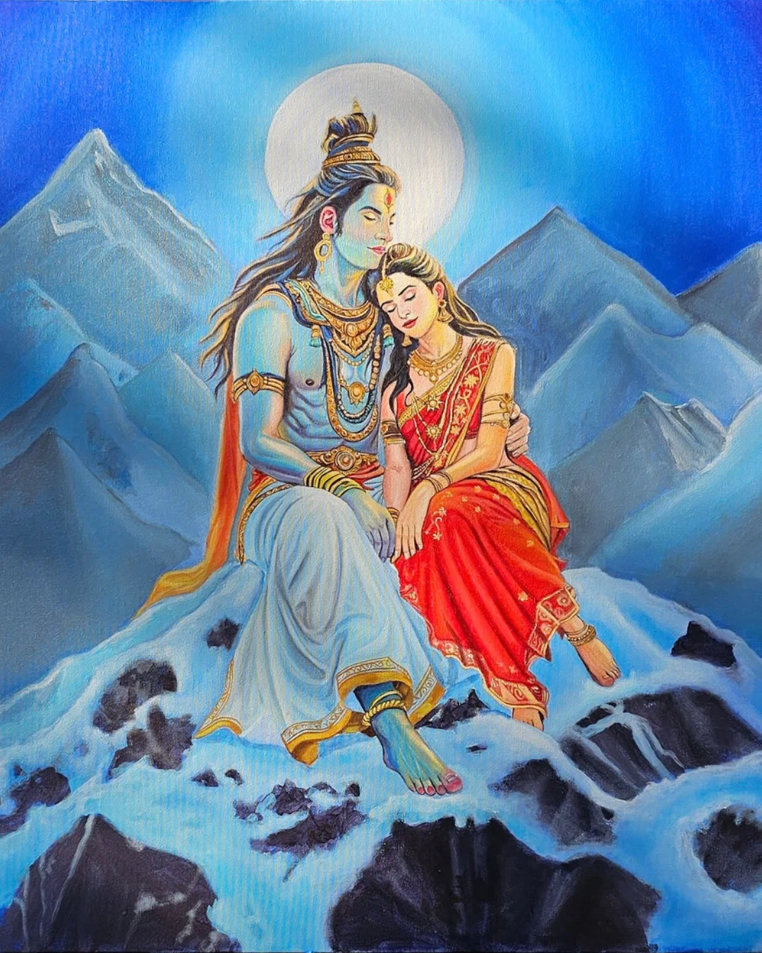 shivji and mata parvati painting